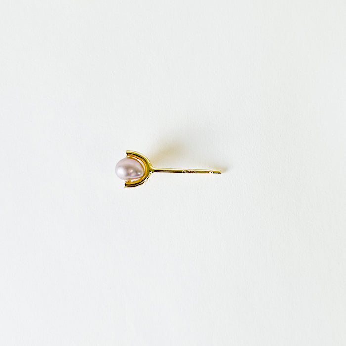 Natural stone 淡水パール シングルピアス