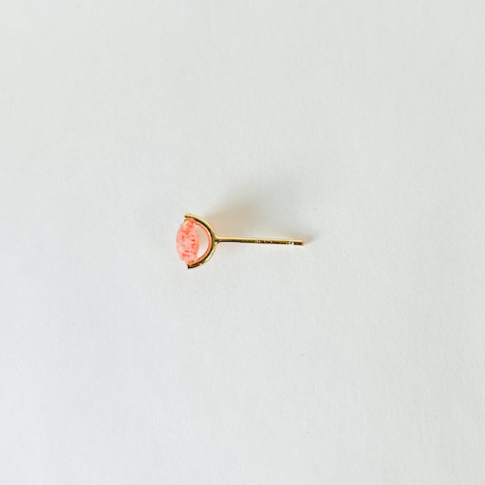 Natural stone サンストーン シングルピアス