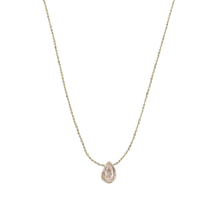 キュービックジルコニア ティアドロップネックレス