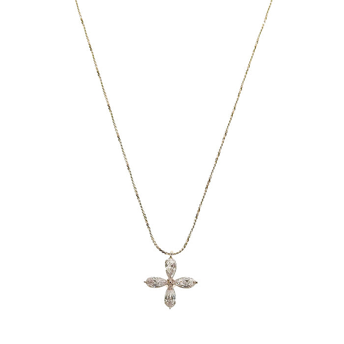 【NEW Color】キュービックジルコニア フラワー ネックレス