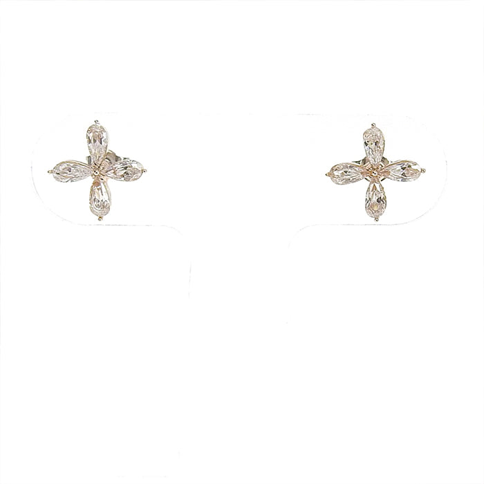 【NEW Color】キュービックジルコニア フラワー ピアス