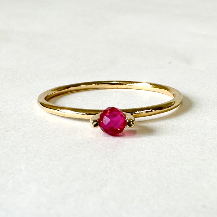 【7月 誕生石】Natural stone×Sterling silver ルビーリング #11