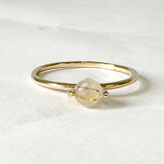 Natural stone×Sterling silver ルチルクォーツリング #11