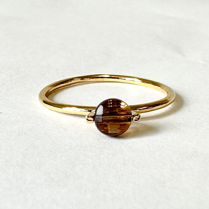 Natural stone×Sterling silver スモーキークォーツリング