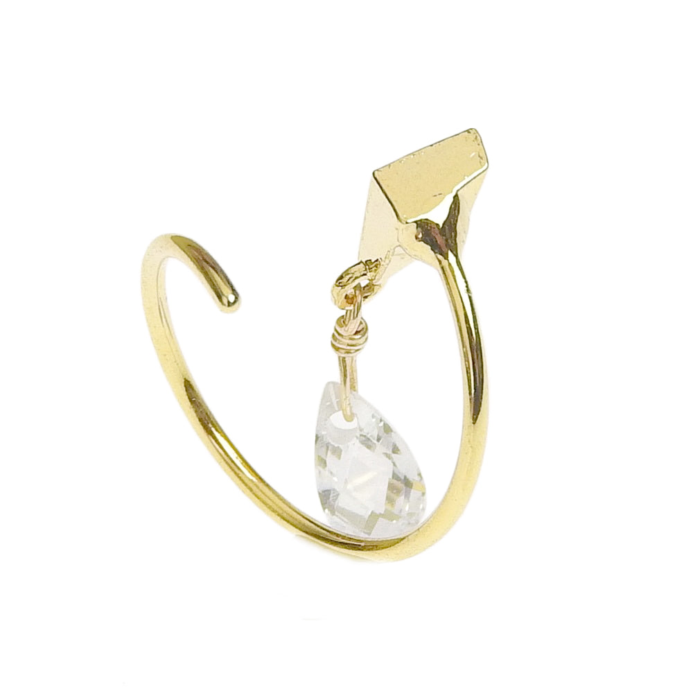 ティアドロップ スパイラルダブルピアス