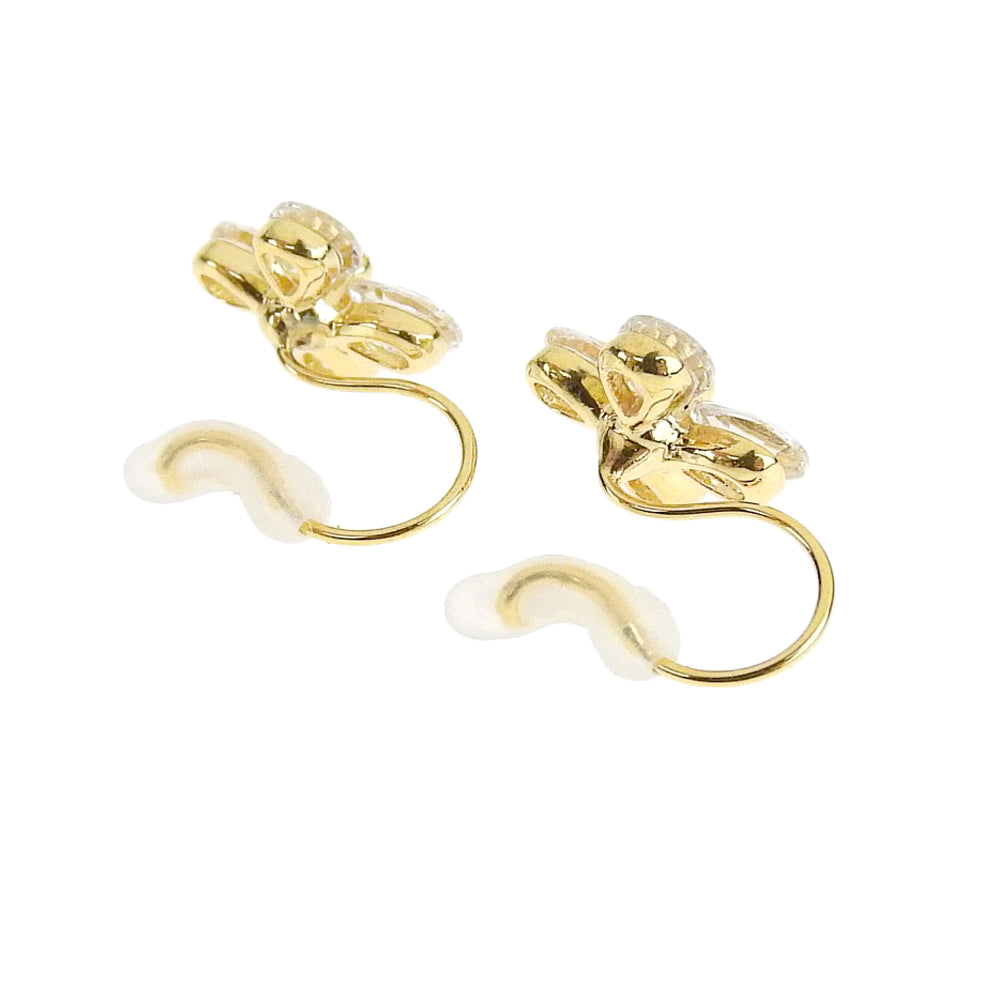 キュービックジルコニア フラワーノンホールピアス 痛くない イヤリング 金属アレルギー対応 日本製 itam ピアスみたいに見える