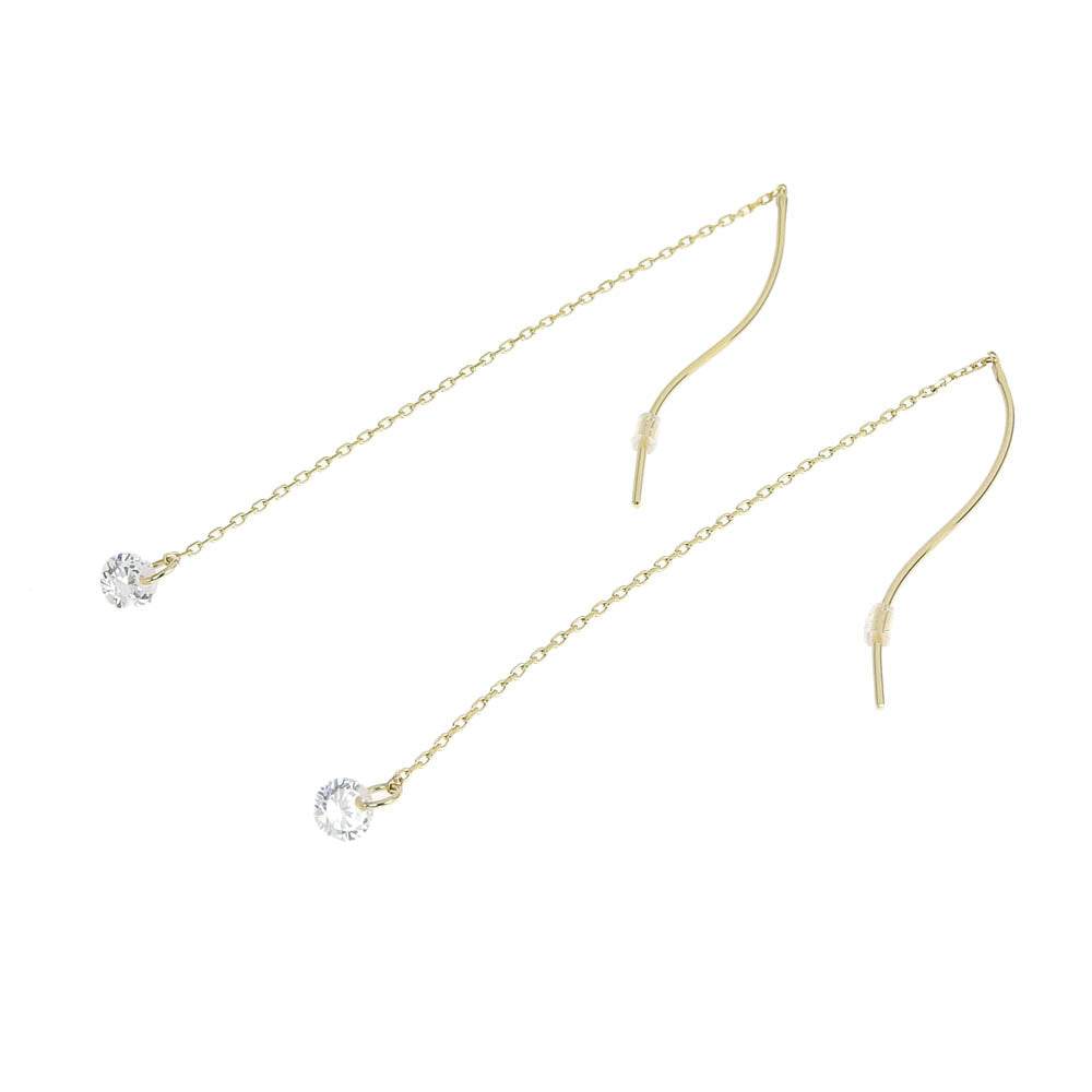 キュービックジルコニア ロングチェーン アメリカンピアス