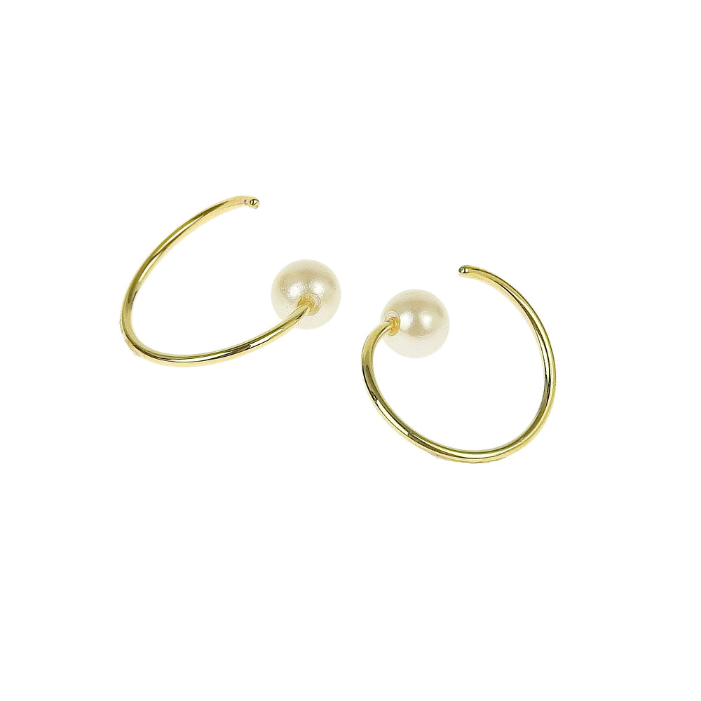 パール スパイラルダブルピアス