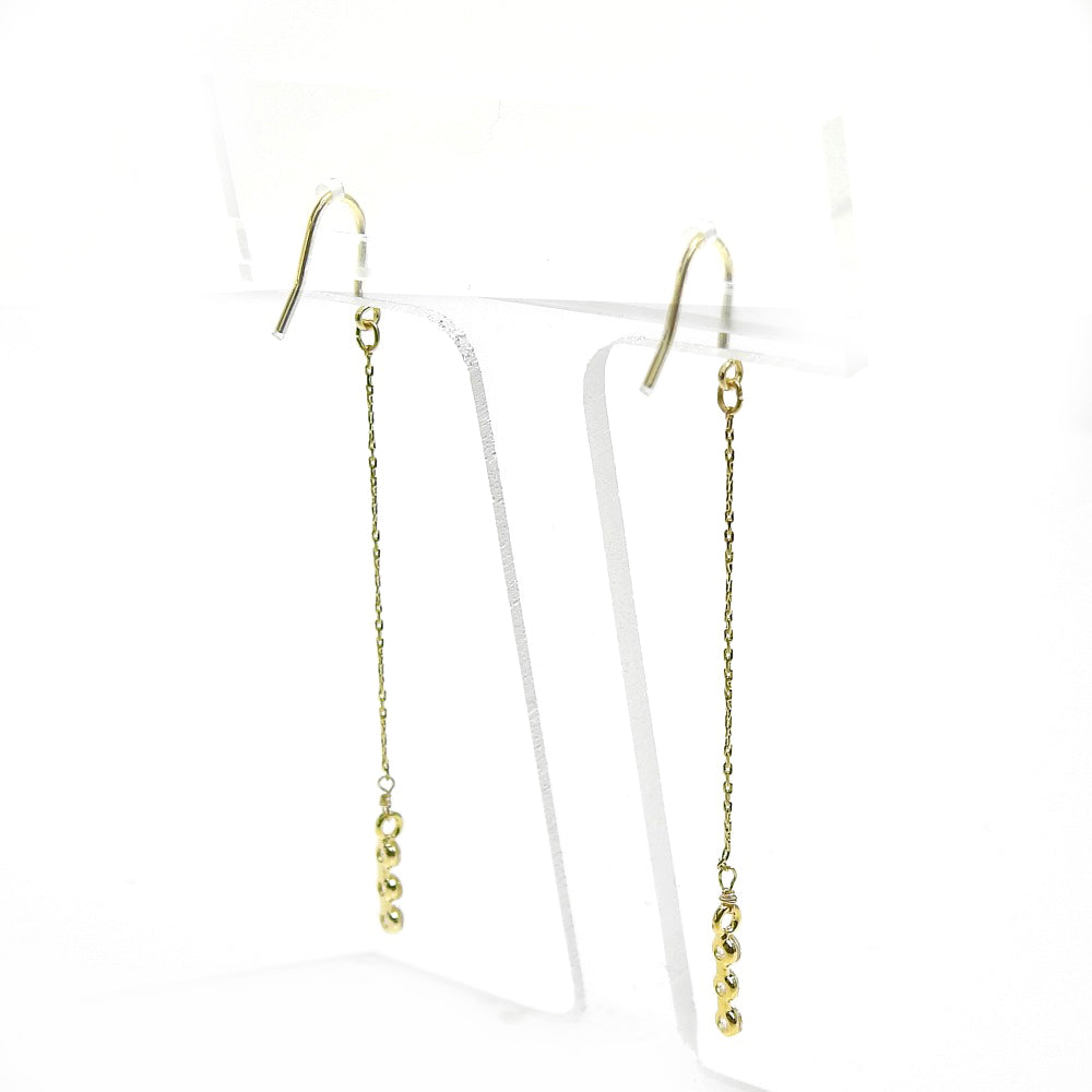 ロングチェーンコーティングピアス ゴールド