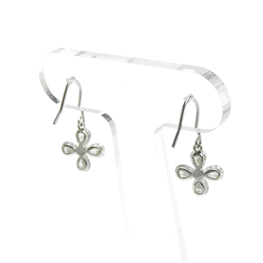 フラワーモチーフ コーティングピアス シルバー