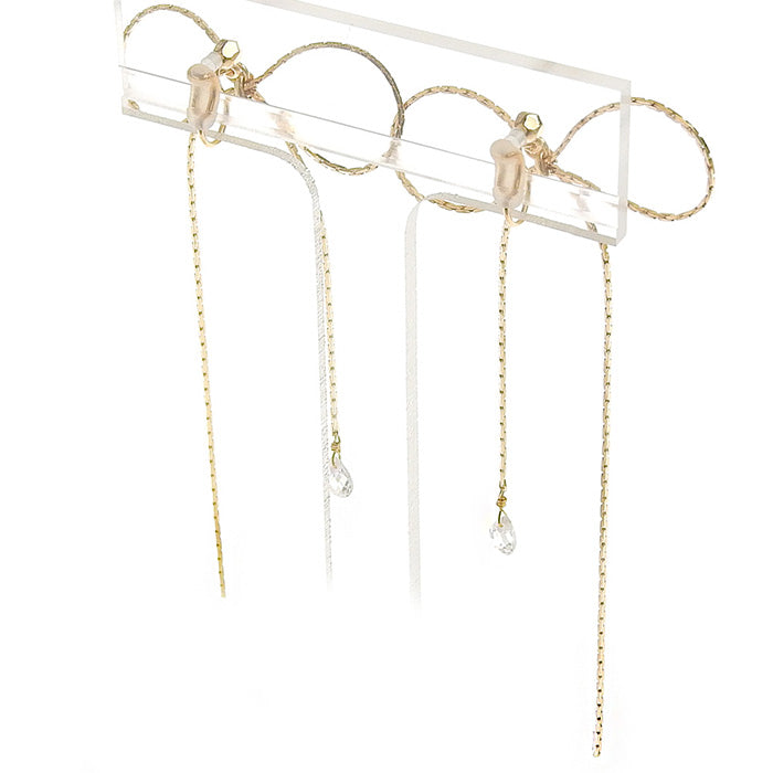 リボンノンホールピアス ピンクゴールド