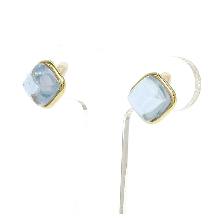 カラーストーンスクエア ノンホールピアス 痛くない イヤリング 金属アレルギー対応 日本製 itam ピアスみたいに見える