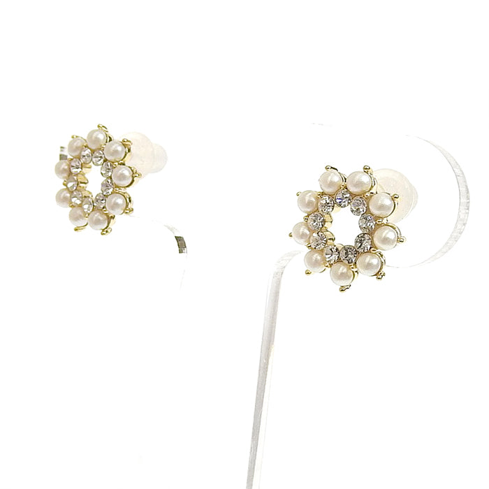 パールビジュー セラミックポストピアス