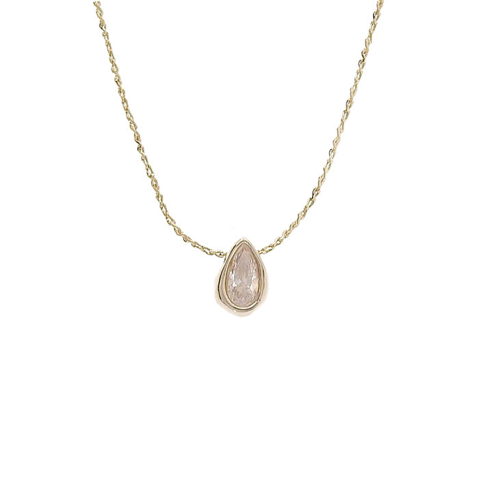 キュービックジルコニア ティアドロップネックレス