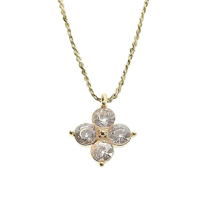 【NEW Color】キュービックジルコニア フラワー ネックレス