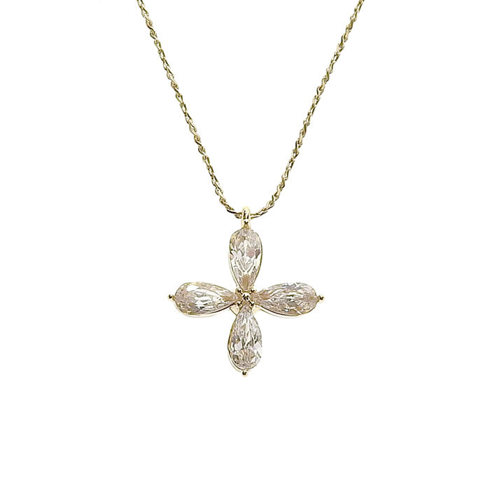 【NEW Color】キュービックジルコニア フラワー ネックレス