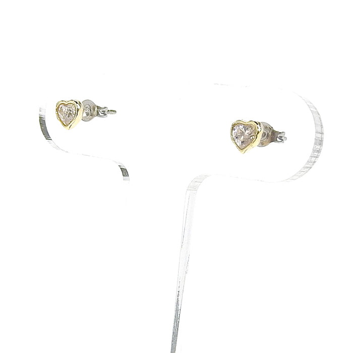 キュービックジルコニア ハートピアス