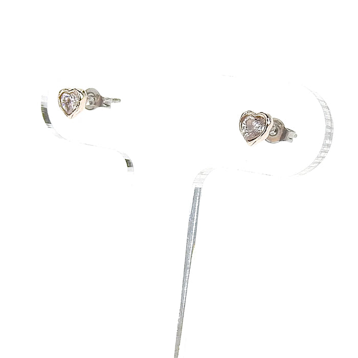 キュービックジルコニア ハートピアス