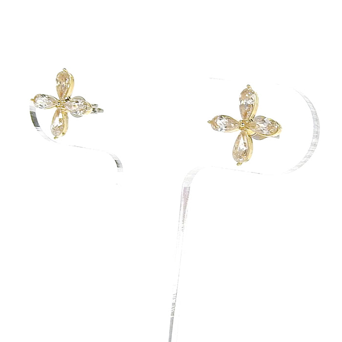 【NEW Color】キュービックジルコニア フラワー ピアス