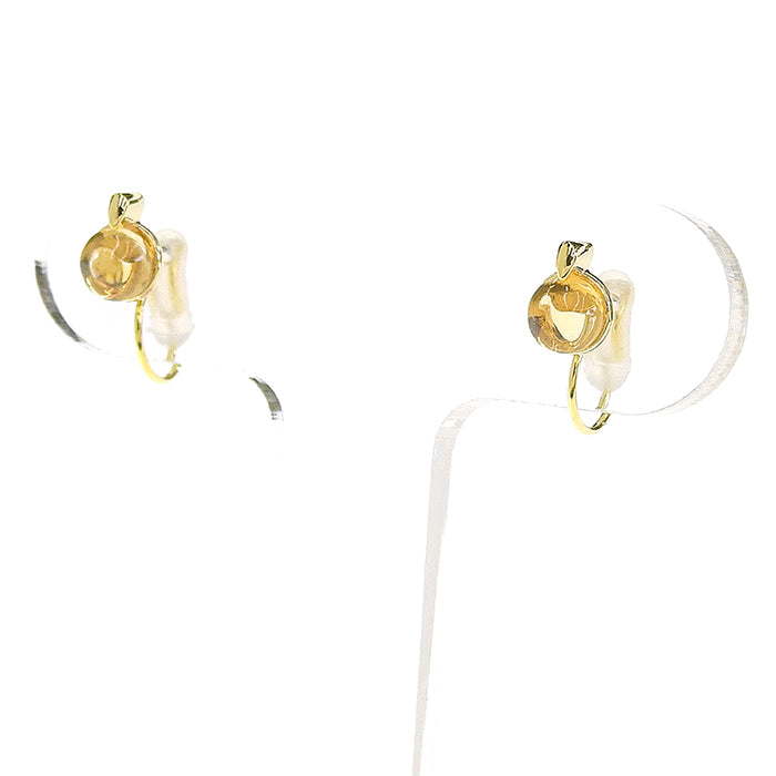 【11月 誕生石】 シトリン ノンホールピアス