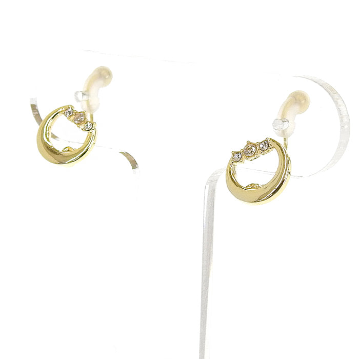 【9/17再入荷】三日月 ノンホールピアス ゴールド