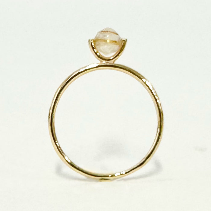 Natural stone×Sterling silver ルチルクォーツリング #11