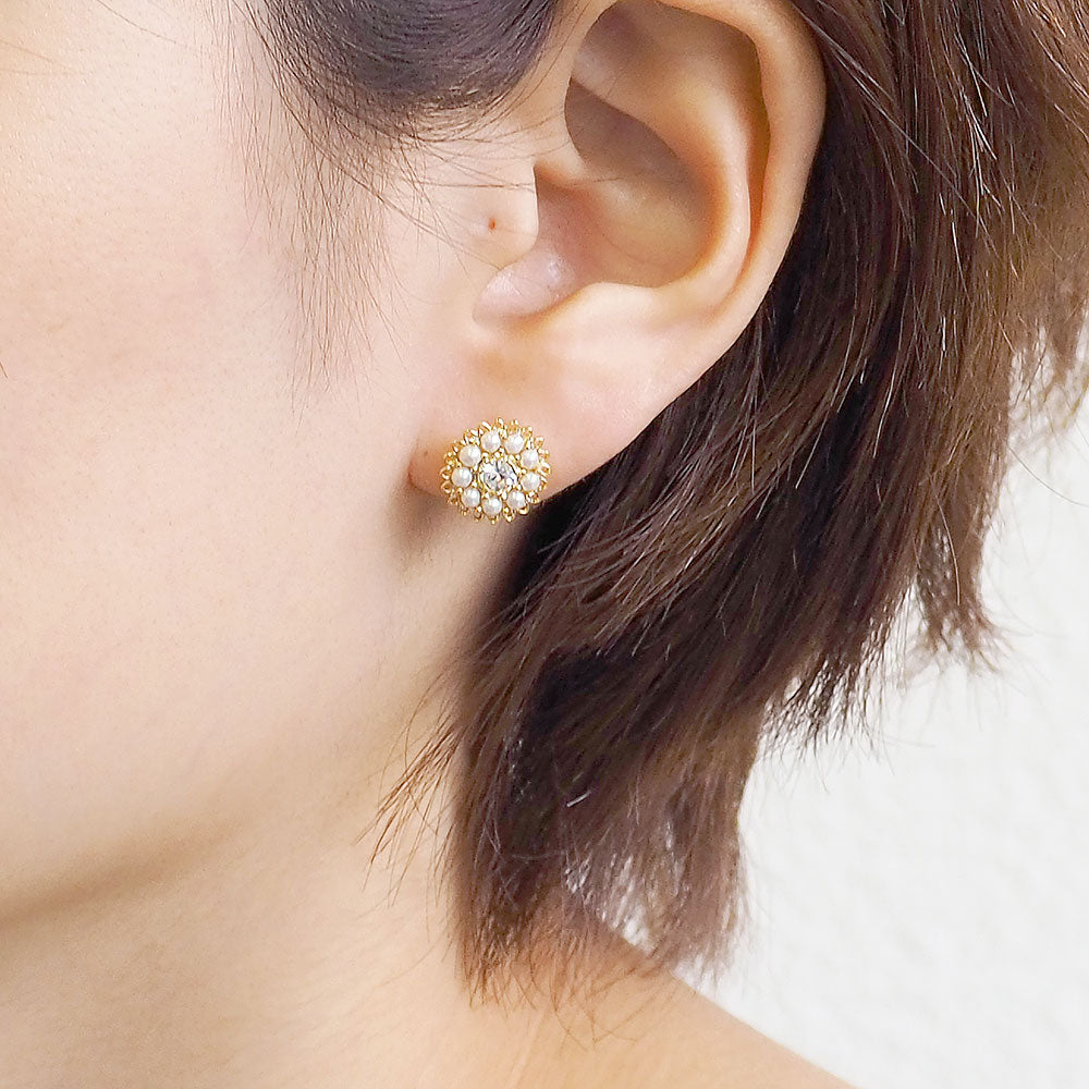 パールビジュー ノンホールピアス