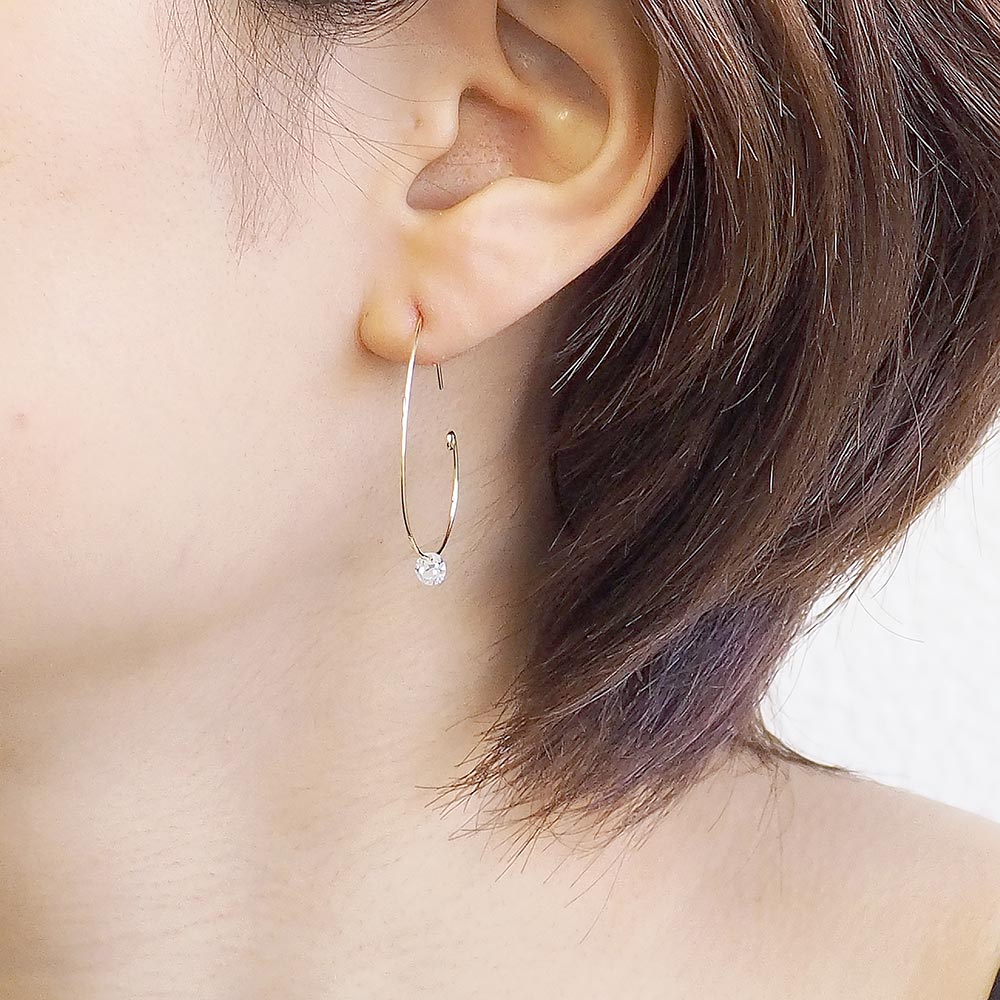 キュービックジルコニア ティアドロップピアス