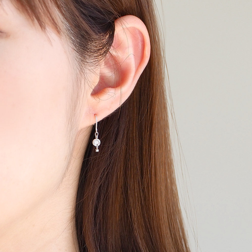 キュービックジルコニアコーティングピアス シルバー