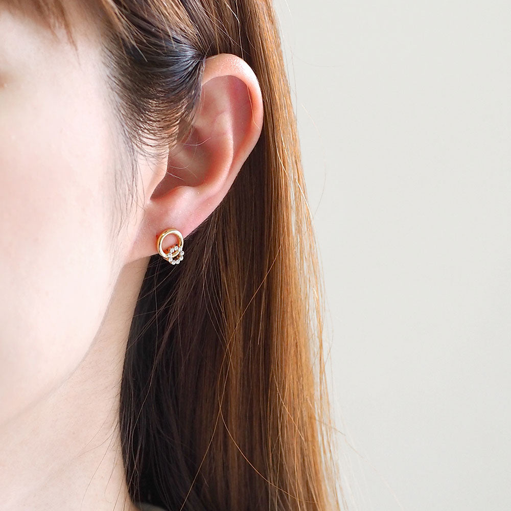 【8/26再入荷】ダブルサークル ノンホールピアス