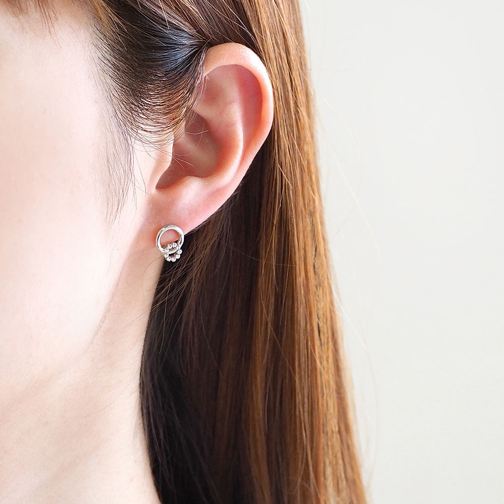 【8/26再入荷】ダブルサークル ノンホールピアス