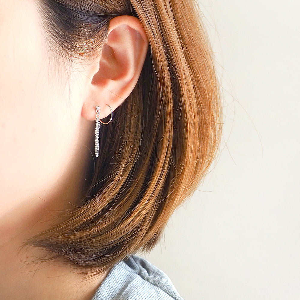 スパイラルダブルピアス シルバー