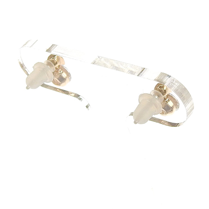 キュービックジルコニア セラミックポストピアス ヌードゴールド