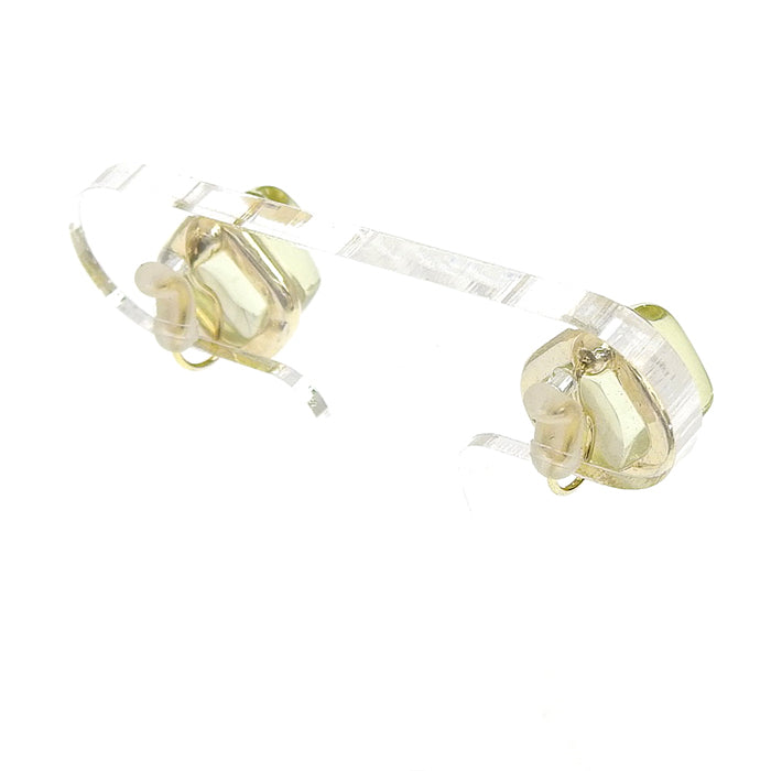 カラーストーンスクエア ノンホールピアス 痛くない イヤリング 金属アレルギー対応 日本製 itam ピアスみたいに見える