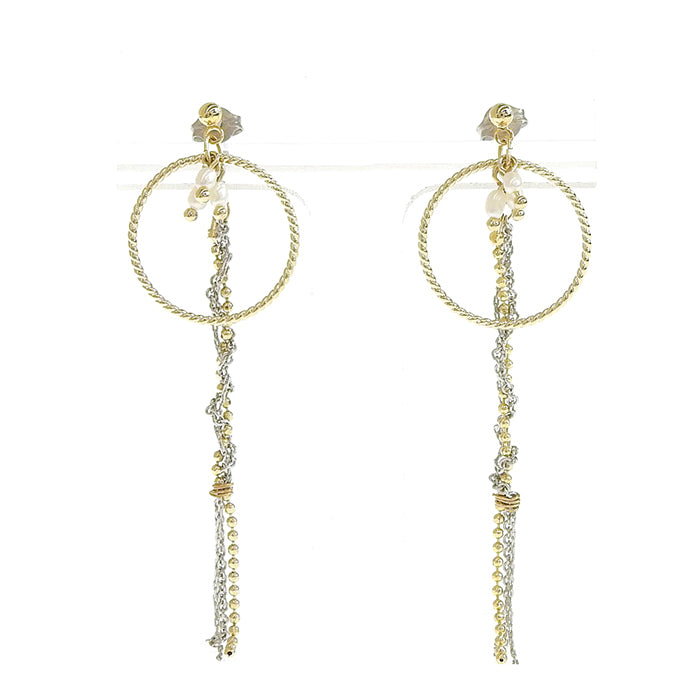 淡水パールロングチェーン ピアス