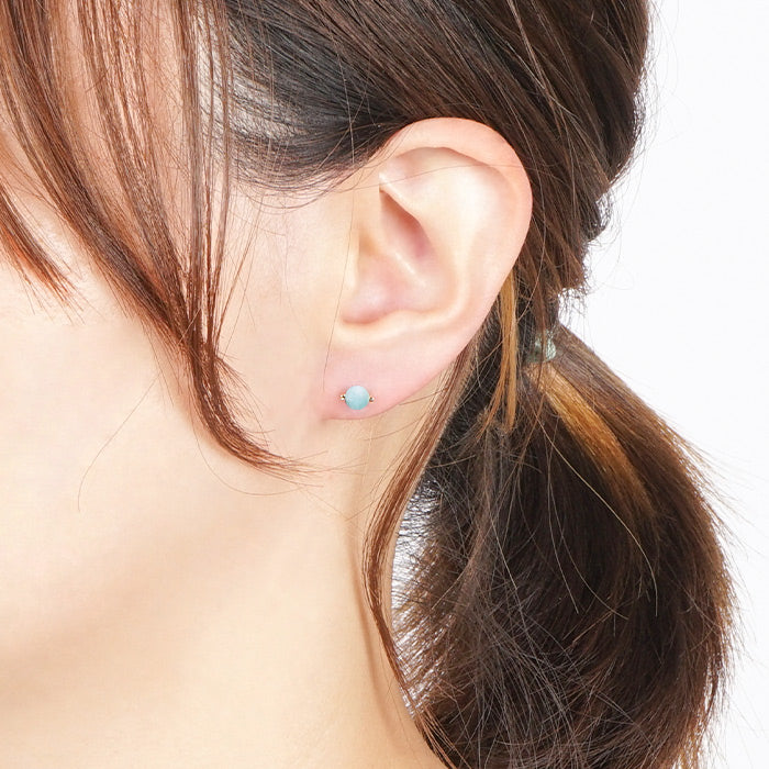 Natural stone アマゾナイト シングルピアス
