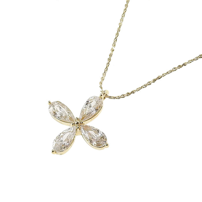 【NEW Color】キュービックジルコニア フラワー ネックレス