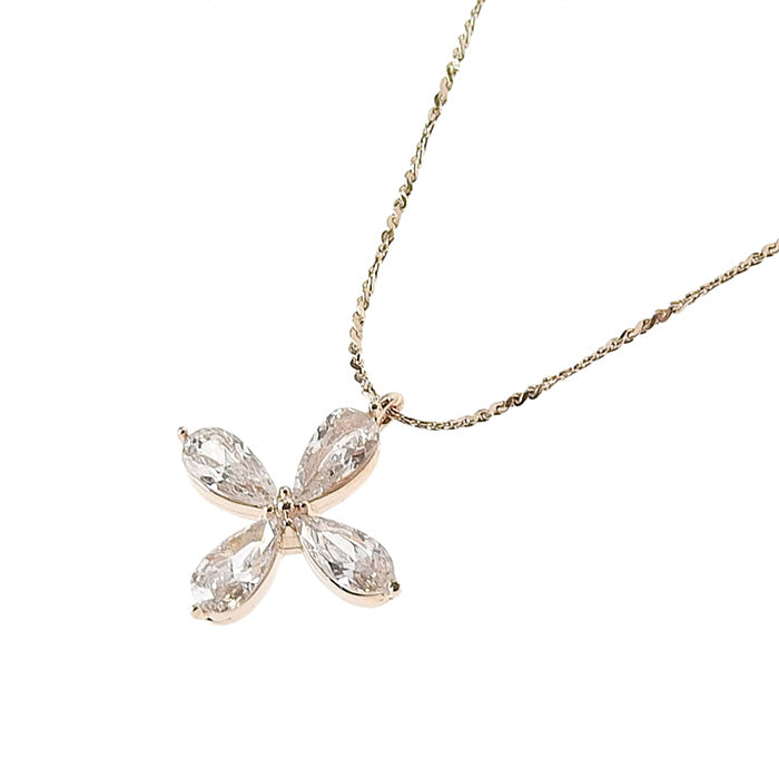 【NEW Color】キュービックジルコニア フラワー ネックレス