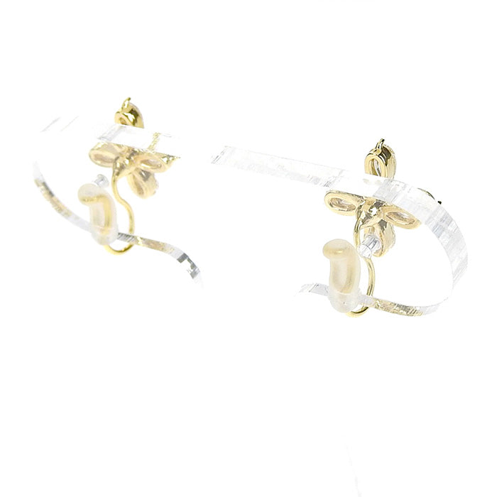 【NEW Color】キュービックジルコニア フラワー ノンホールピアス