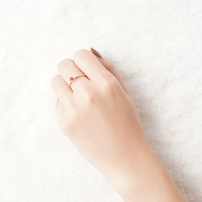 【7月 誕生石】Natural stone×Sterling silver ルビーリング #11