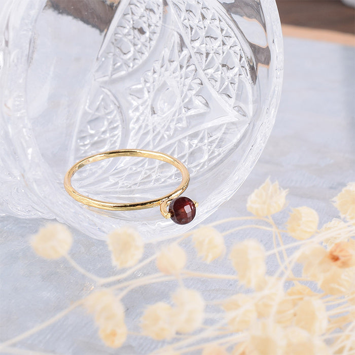 【1月 誕生石】Natural stone×Sterling silver ガーネットリング