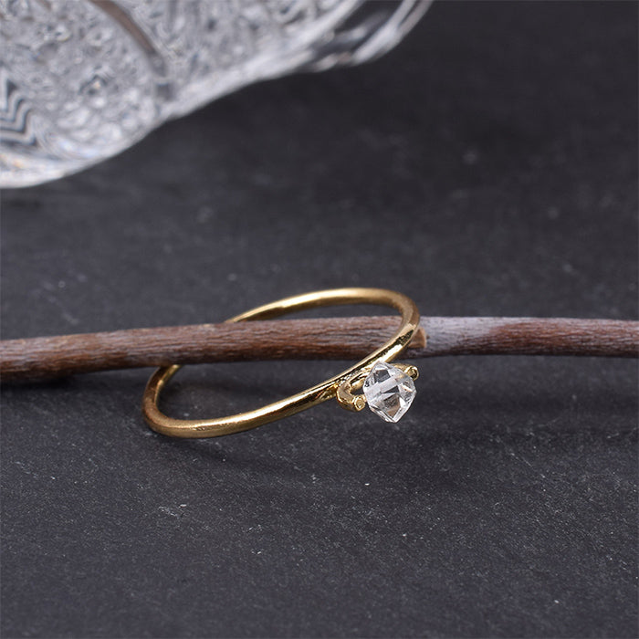 Natural stone×Sterling silver ハーキマーダイヤモンドリング リング  