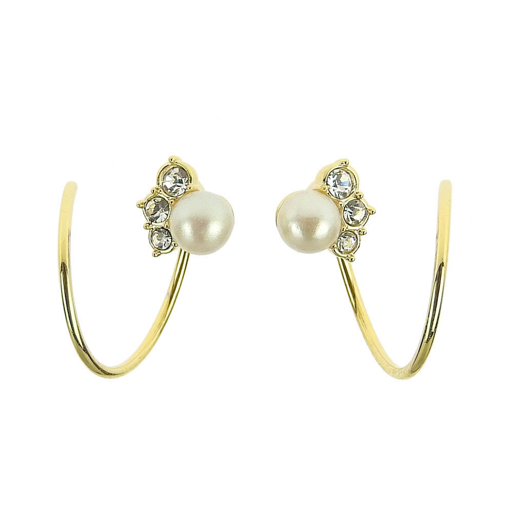 パールスパイラルダブルピアス