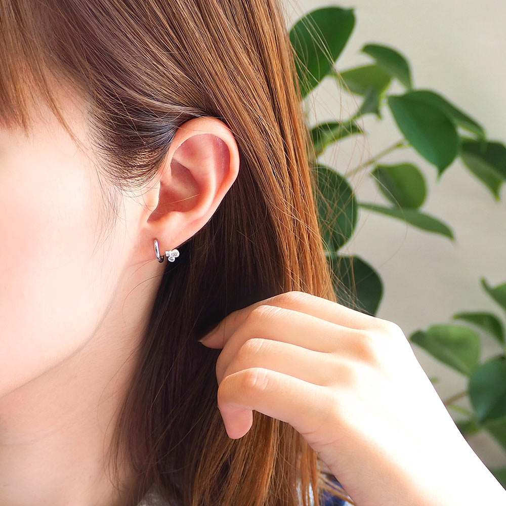 【8/26再入荷】【itam人気商品】バックノンホールピアス シルバー