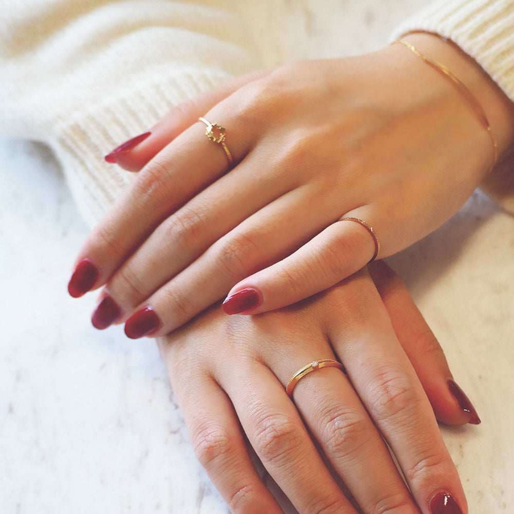 クリスタルガラス サークル リング #11