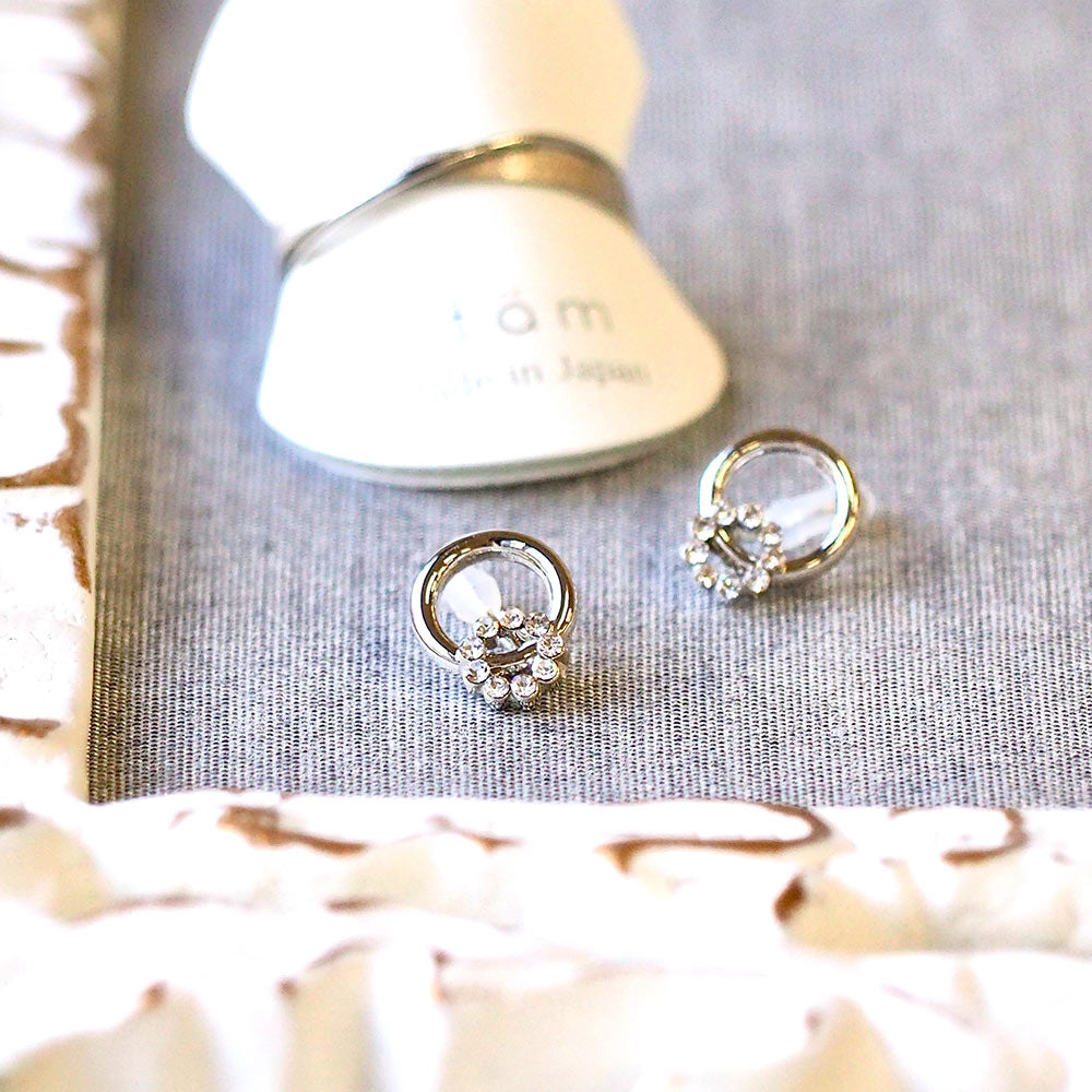 【8/26再入荷】ダブルサークル ノンホールピアス