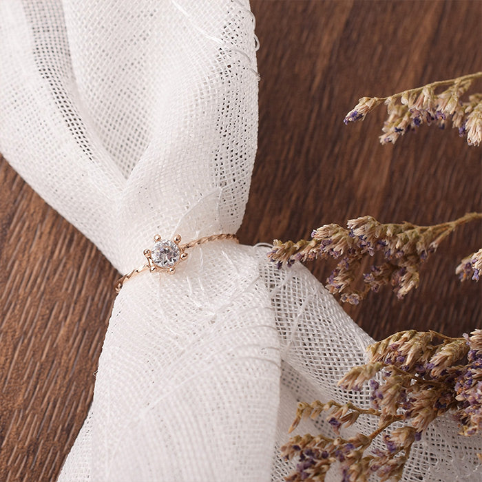 Coverシリーズ キュービックジルコニア カバー ピンキーリング #3