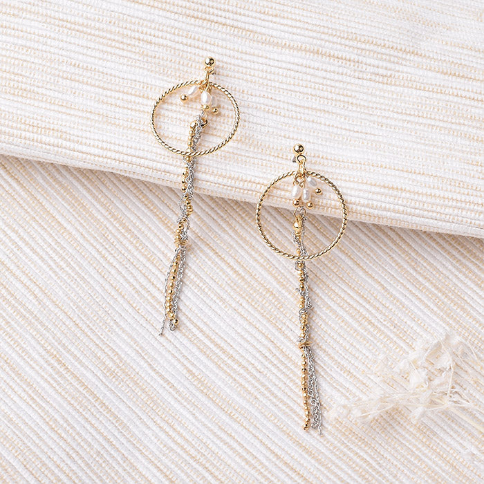 淡水パールロングチェーン ピアス