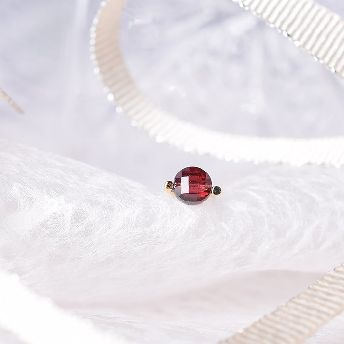【1月 誕生石】Natural stone ガーネット シングルピアス