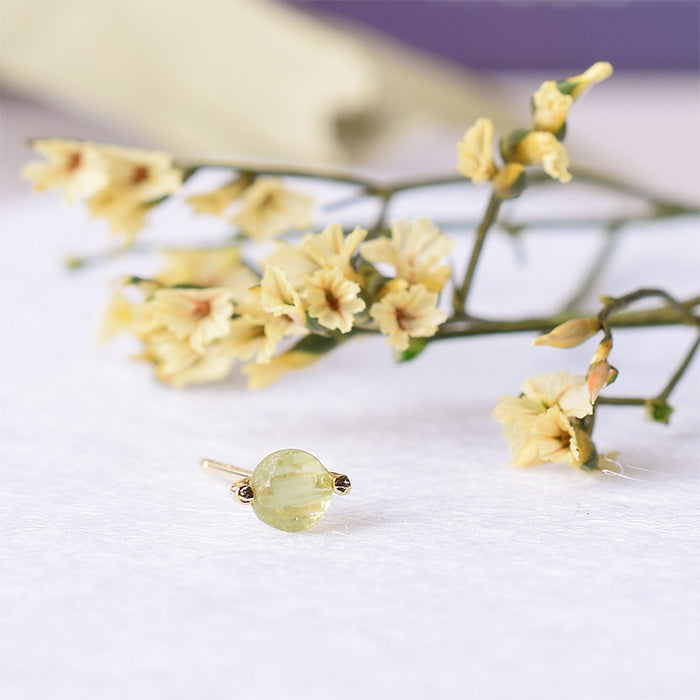 【8月 誕生石】Natural stone ペリドット シングルピアス